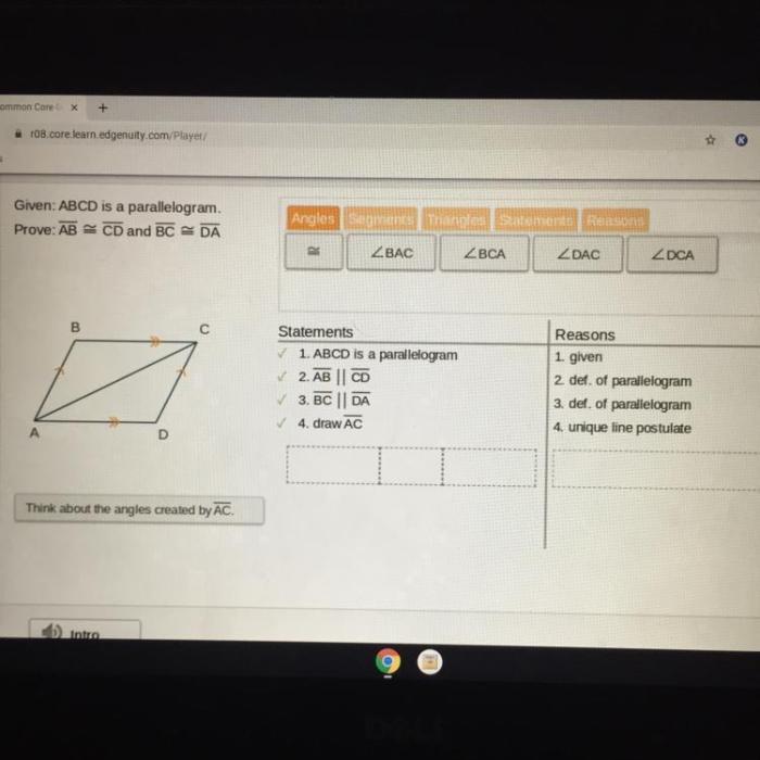 Prove parallelogram