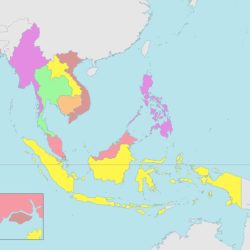 East and southeast asia blank map