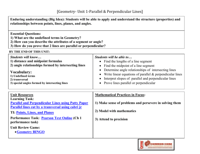 Geometry chapter 3 parallel and perpendicular lines answer key