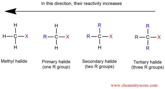 Halides tertiary chloride alkyl butyl carbon compounds adichemistry primary secondary chlorine bonded tert atom introduction organic