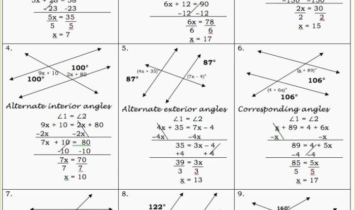 Parallel lines cut by a transversal activity